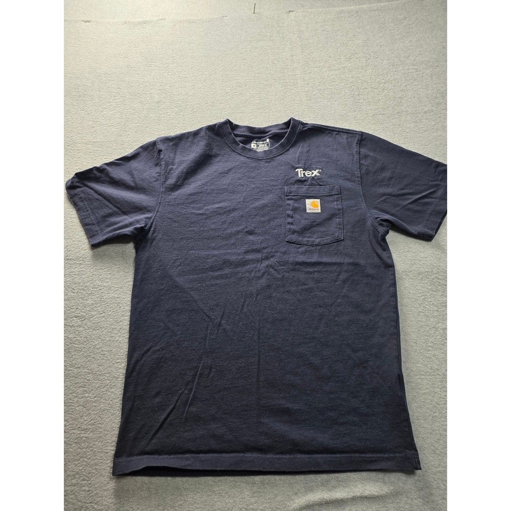 Carhartt Mens Pocket T-Shirt Navy Blue Loose Fit Medium NVY