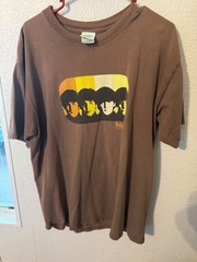 Vintage Y2K The Beatles T Shirt L Brown Rubber Soul Graphic Band Tee Apple Corps