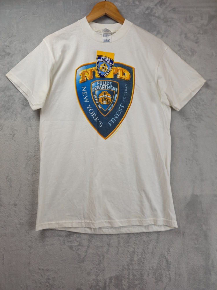 NYPD New York Mens T-Shirt White Vintage Medium NWT