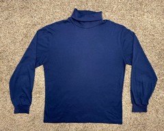 VTG 80s Wrangler Turtle Neck Shirt Men Large Distressed L/S Thrashed Made In USA