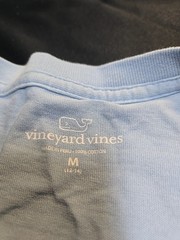 Vineyard Vines Kid M 12/14 Pocket Crew Tee T-Shirt “LOBSTER TOSS WHALE FILL”