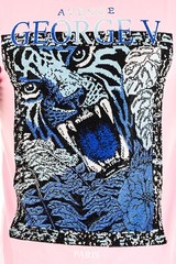 Avenue George V Paris T-Shirt Lion Men’s Pink Tee Rhinestone Fitted XL 2XL 3XL