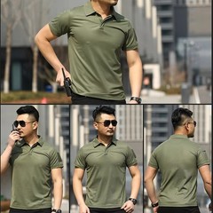 Mens Tactical Polo T-Shirt Quick Dry Combat Short Sleeve Team Work Casual Shirt