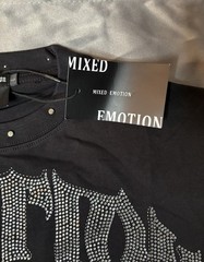 Mixed Emotion Men’s X-Large Black Graphic Rhinestone Studded Crew Neck T-Shirt