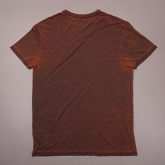 Buckle Black Burnout V-Neck Short Sleeve T Shirt Mens XL Orange BB3165 EUC