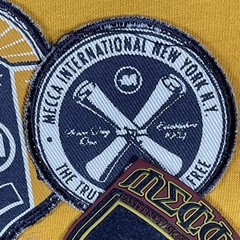 Mecca USA Shirt Mens XL Yellow Graphic Patch Raglan Streetwear 100% Cotton