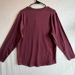 The Normal Brand Puremeso Two Button Henley in Wine