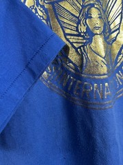 Vtg 80s Soroptimist International T Shirt Mens XXL Hanes Blue Gold Foil Graphic