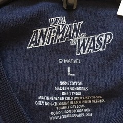 Marvel Antman Wasp T Shirt Blue Red Gray Movie Comics 100% Cotton NWT Sz L