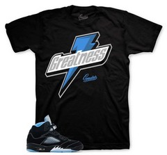 T-Shirt To Match Jordan 5 Black Carolina Shoes – Greatness Sneaker Tees