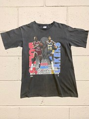 Vintage 1991 NBA Finals Bulls Lakers Salem T-Shirt Size L Jordan Magic NBA 90s