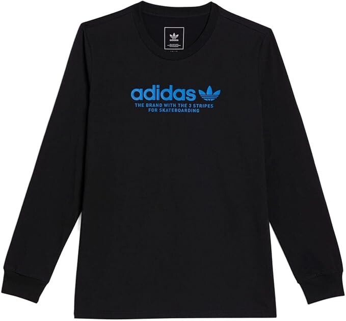 ADIDAS 4.0 LOGO Men’s L/S T-Shirt – Black/Bluebird – Medium – NWT