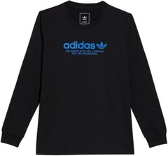 ADIDAS 4.0 LOGO Men’s L/S T-Shirt – Black/Bluebird – Medium – NWT