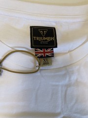 Triumph Motorcycles Burnham T Shirt Mens XL White Soft Cotton Casual Arch Logo