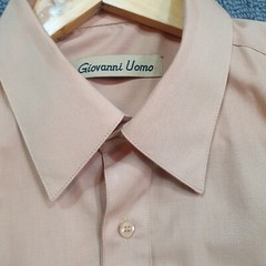 Giovanni Uomo Mens Shirt Button Up peach Sze M Long Sleeve Collared official