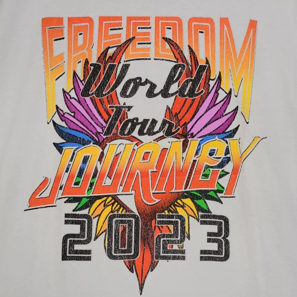 Journey Concert Shirt Mens 2XL XXL Gray Rock Tour Music Casual Distressed NWT