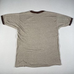 Vintage 80s Ringer Shirt Mens XL Brown Contra Costa DSA Tri Blend Thin USA 80s