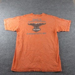 Vintage Harley-Davidson Shirt Mens XL Orange Motorcycle Gear Kansas City Tee