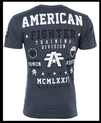 AMERICAN FIGHTER Navy Blue Heather BELIEVE Athletic Graphic T-shirt NWT