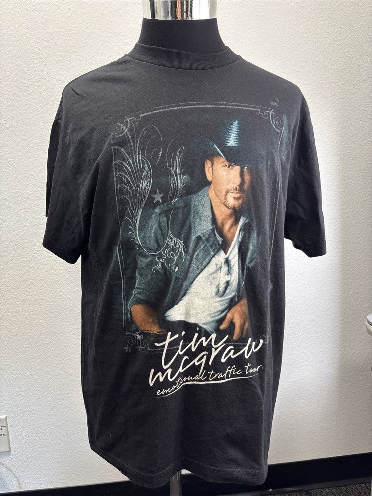Tim McGraw Emotions Traffic Tour Concert Black T-Shirt – Size Large