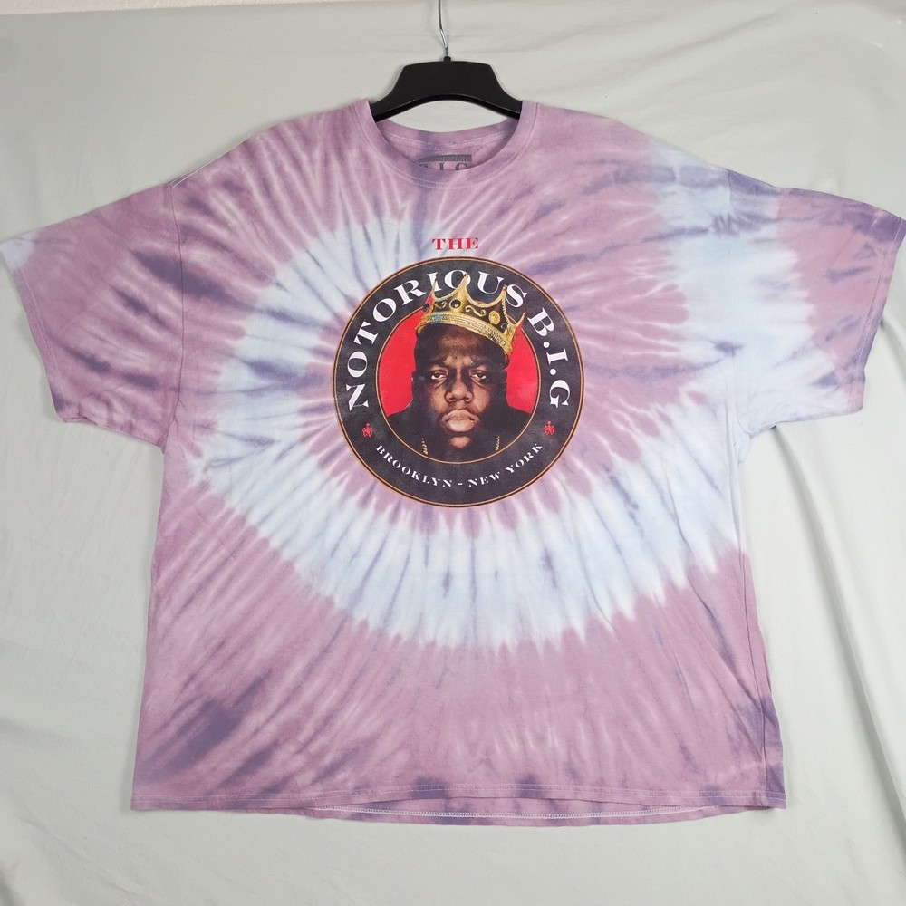 Brooklyn Mint Notorious BIG Shirt Mens 2XL XXL Purple Tie Dye Graphic Rap Tee