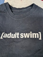 Vintage Y2K Cartoon Network Adult Swim Logo Black Shirt Size M TV Promo