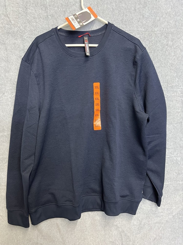 🧷 GERRY MEN’S LONG SLEEVE CREW SHIRT SIZE XXL, BLUE NAVY. 🆕