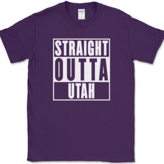Straight Outta Utah T-Shirt Funny Humor State Pride Home US Novelty Tee