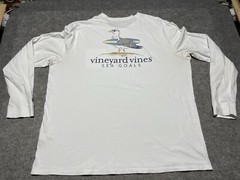 Vineyard Vines Pocket Long Sleeves White 2XL SEA GULLS Shirt Surf Board Ocean
