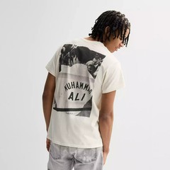 Muhammad Ali Mens Muhammad Ali Press Conference Graphic Cream Shirt New