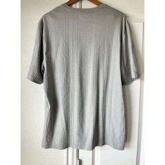 Claiborne Mens XL Light Gray Ribbed Designed Dressy Lightweight T-Shirt