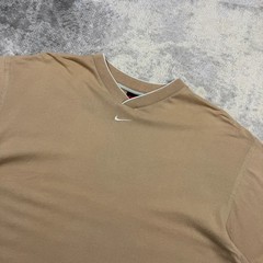 Vintage Nike T-Shirt 90s Embroidered Centre Swoosh Caramel Brown