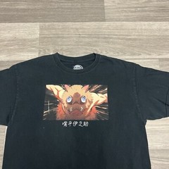 Demon Slayer Shirt Men L Fits Medium Black Anime Comic Manga TV Show Promo