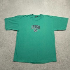 Vintage JanSport Notre Dame Fighting Irish T Shirt XL Green USA Made Y2K