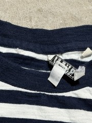 Guess Jeans x ASAP Rocky Striped Tee Shirt Size Large Navy White Rap Retro