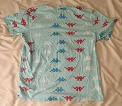 Kappa Mens XL T-Shirt Light Blue All Over Print Logo Omini Graphic Tee 2021
