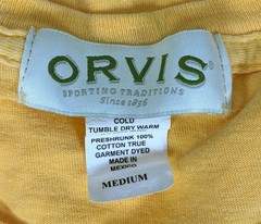 Orvis Ocean Reef Fly Fishing Logo T Shirt Mens Medium Orange