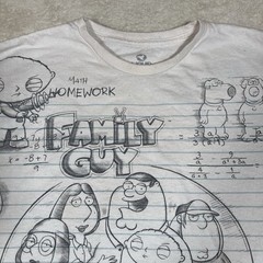 Liquid Blue Family Guy Shirt Mens 2XL XXL White Notepad Lined Paper Stewie Peter