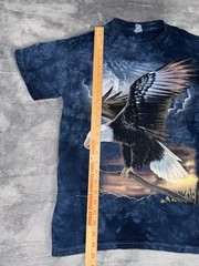 Nature USA Bald Eagle Patriotic Mens T-Shirt Size Small Blue