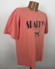 Vintage Bar Shirt Mens Large Faded Salmon Pink Dog T-shirt Funny Tee Distressed
