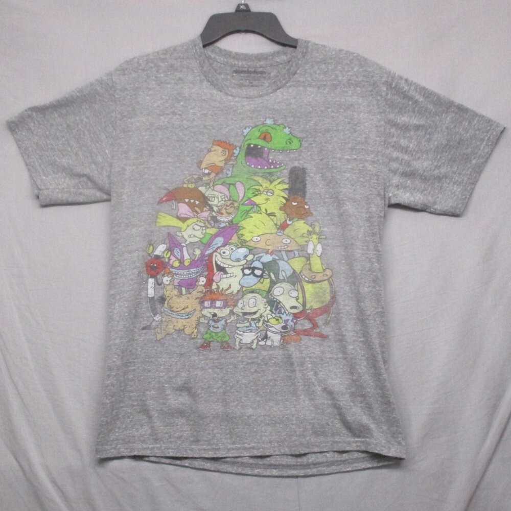 Nickelodeon 90’s Cartoon Characters Gray Men Size | M