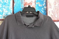 Men’s No Boundaries Oversize French Terry Polo Shirt XLARGE Charcoal Sky NEW