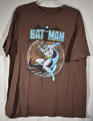 Vintage Batman Men’s T-Shirt Brown DC Comics – Blue/Gray Batman – Size XL XLarge