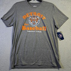 MLB Detroit Tigers Shirt Mens XL Gray Baseball faded Sports Classic Retro NWT