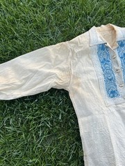 True Vintage Mexico Hand embroidered Mexican peso shirt 1940-1970