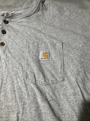 Carhartt Shirt Mens 4XL XXXXL Gray Loose Fit Henley Normcore Logo Tee Work Wear