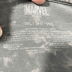 Marvel Mens Gray Short Sleeve Tee with Punisher Colorful Dripping Graphic Sz 3XL