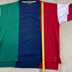 Ivy Crew Boathouse Colorblock Shirt Mens Large Vintage 90s Nautical Navy Red