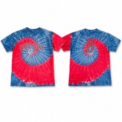 Boston Red Sox T-Shirt Mens XL Blue Red Tie Dye Spiral Logo MLB Liquid Blue