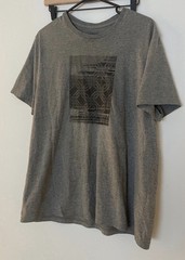 Express Men’s Heather Grey Graphic Tee – Geometric Pattern Pima Cotton – Size xl